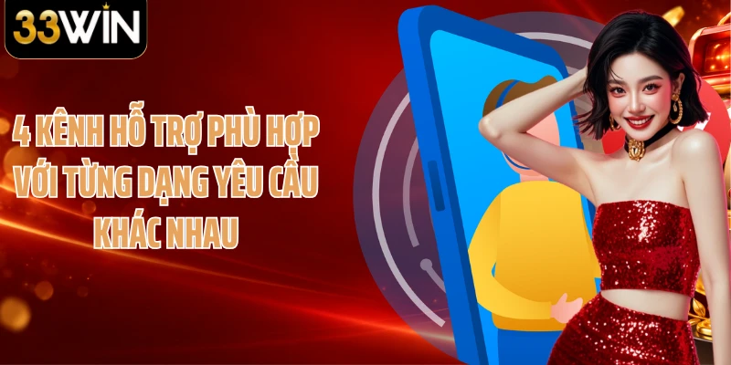 4 kênh hỗ trợ phù hợp với từng dạng yêu cầu khác nhau
