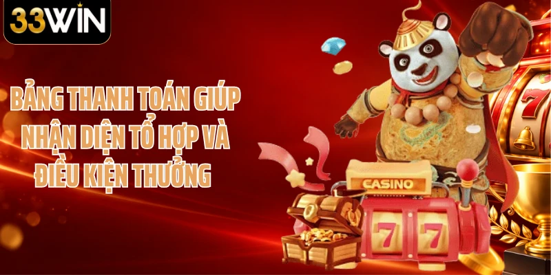 Bảng thanh toán giúp nhận diện tổ hợp và điều kiện thưởng 