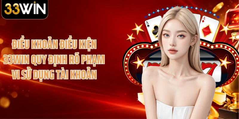 Điều khoản điều kiện 33WIN quy định rõ phạm vi sử dụng tài khoản